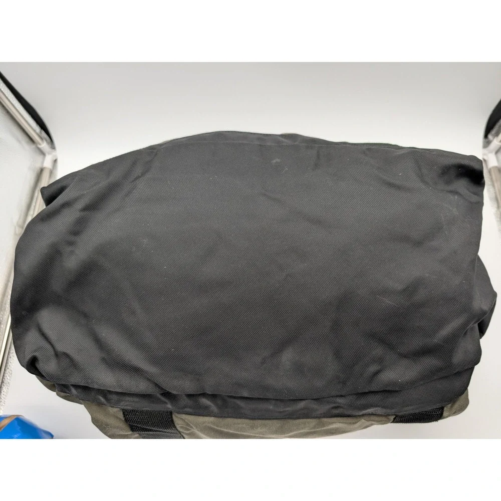 Eddie Bauer Nylon Duffel Bag Olive Green Black Travel Gym Bag 091-0034
